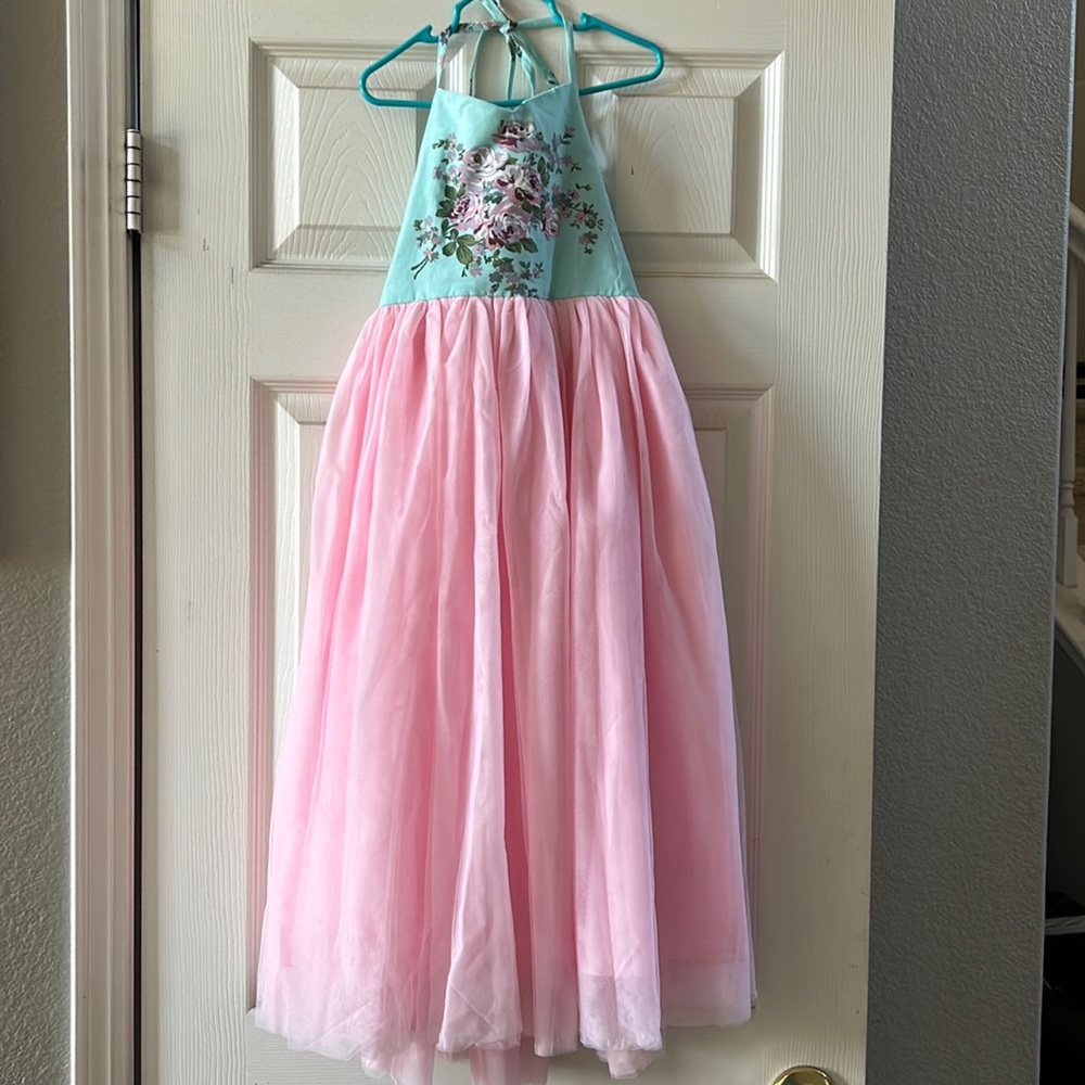 Oopsie Daisy girls dress size 7 Tulle/floral halter dress!